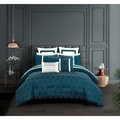 Chic Home Chic Home BCS21830-BIB-US 12 Piece Aries Comforter Set; Teal - Queen Size BCS21830-BIB-US